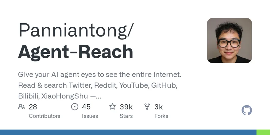 Panniantong/Agent-Reach GitHub 项目预览