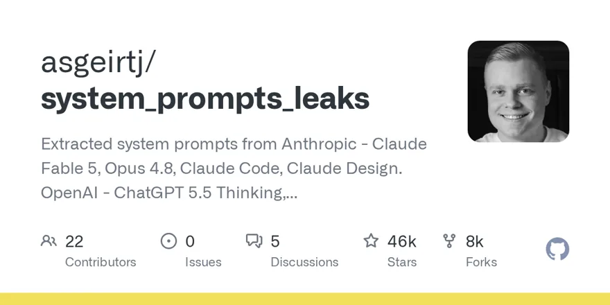 asgeirtj/system_prompts_leaks GitHub 项目预览