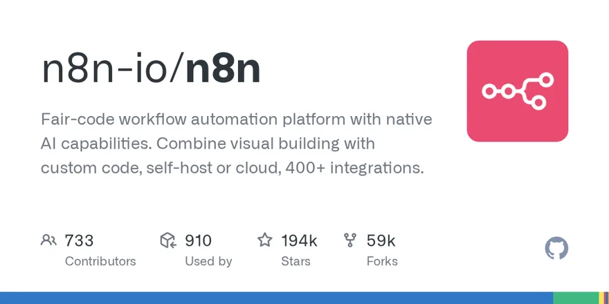 n8n-io/n8n GitHub 项目预览